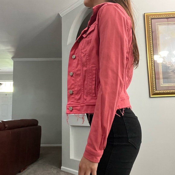EUC Peach Pink LOFT Denim Jacket - Picture 3 of 5